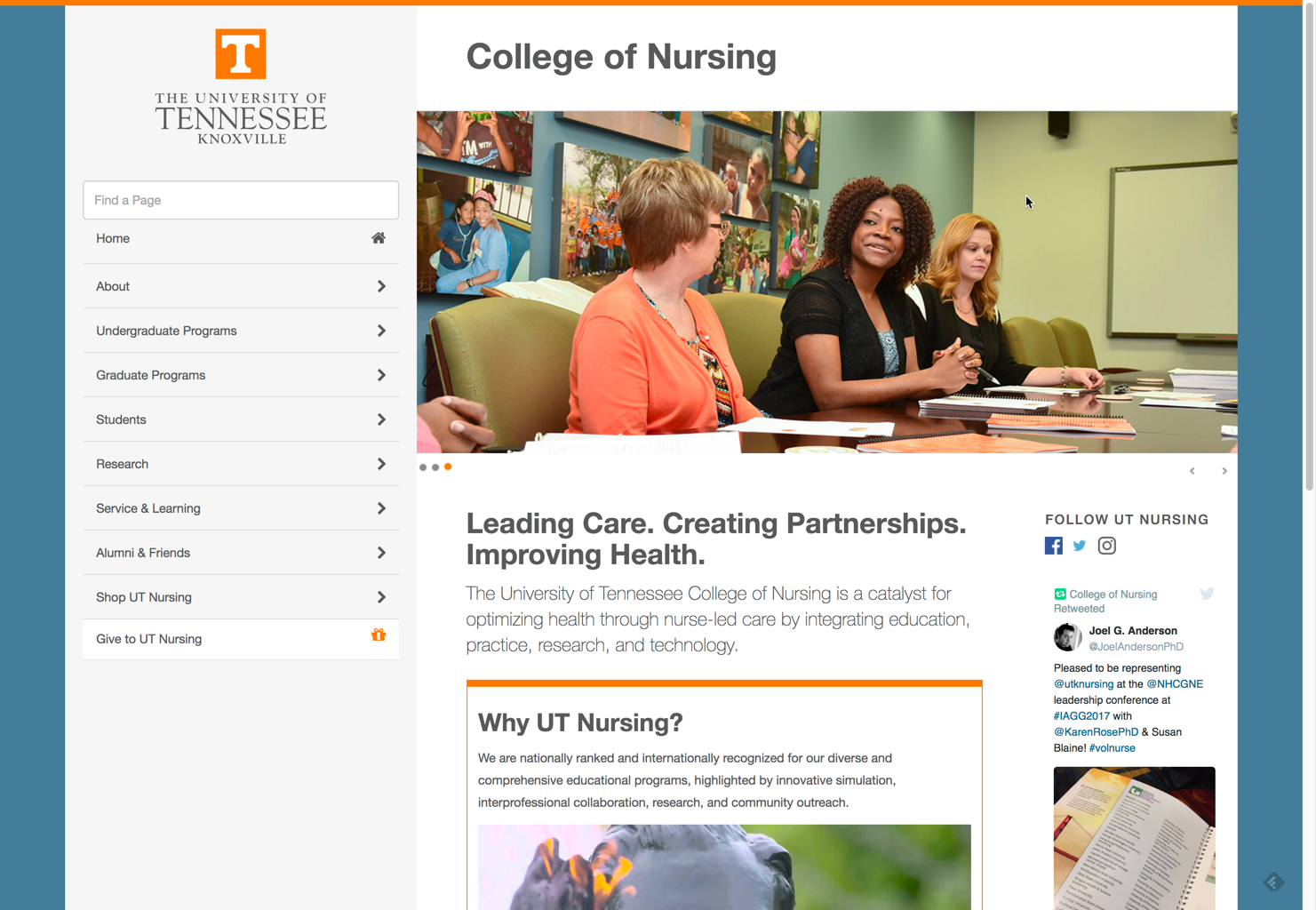 College of Nursing website