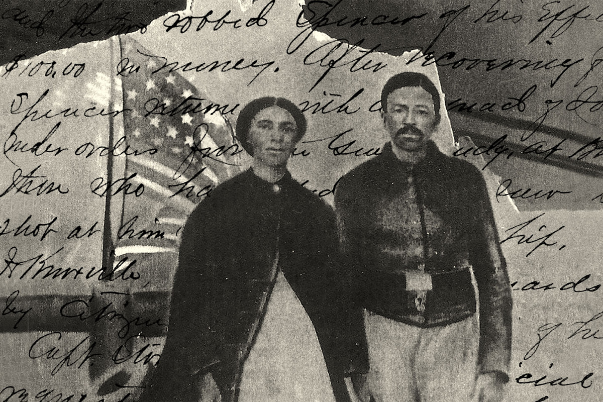 Photo of black Civil War soldier and wife